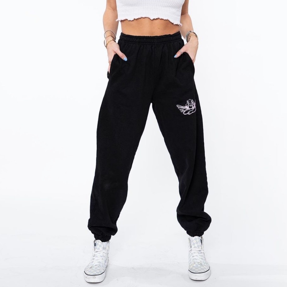 BOYS LIE CLASSIC V2 BLACK SWEATPANTS SZ SMALL - Picture 2 of 10